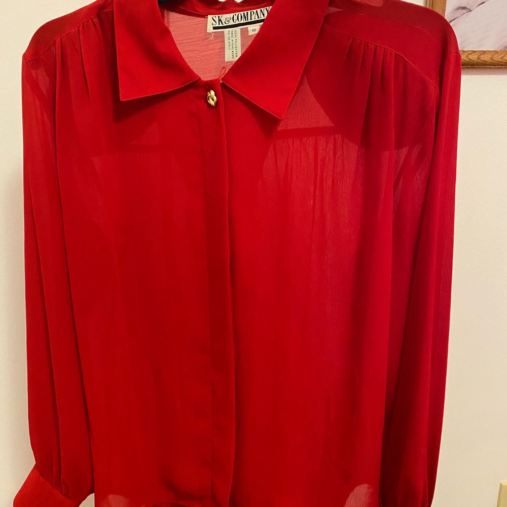 SK&Company Size 10. Red Shirt. Long sleeve Shirt.